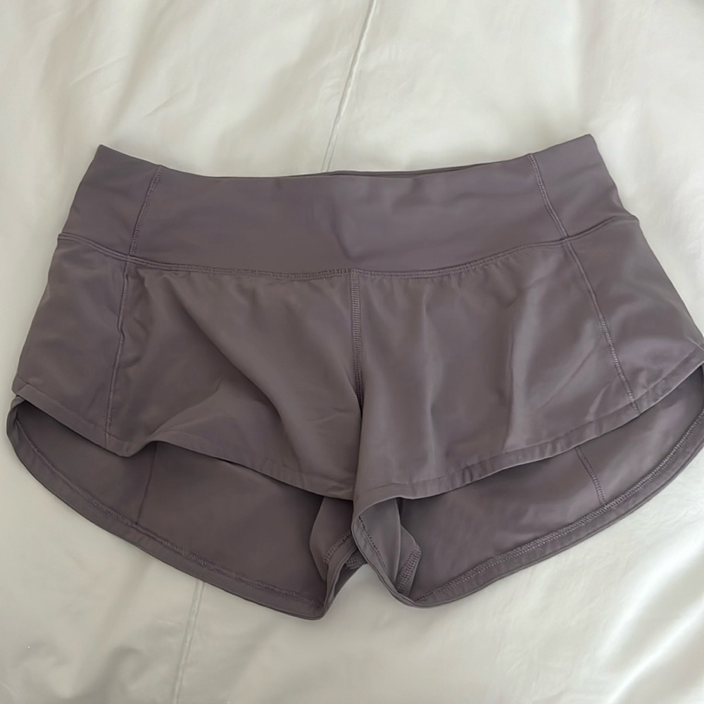 Lululemon lavender speed up shorts size 4
